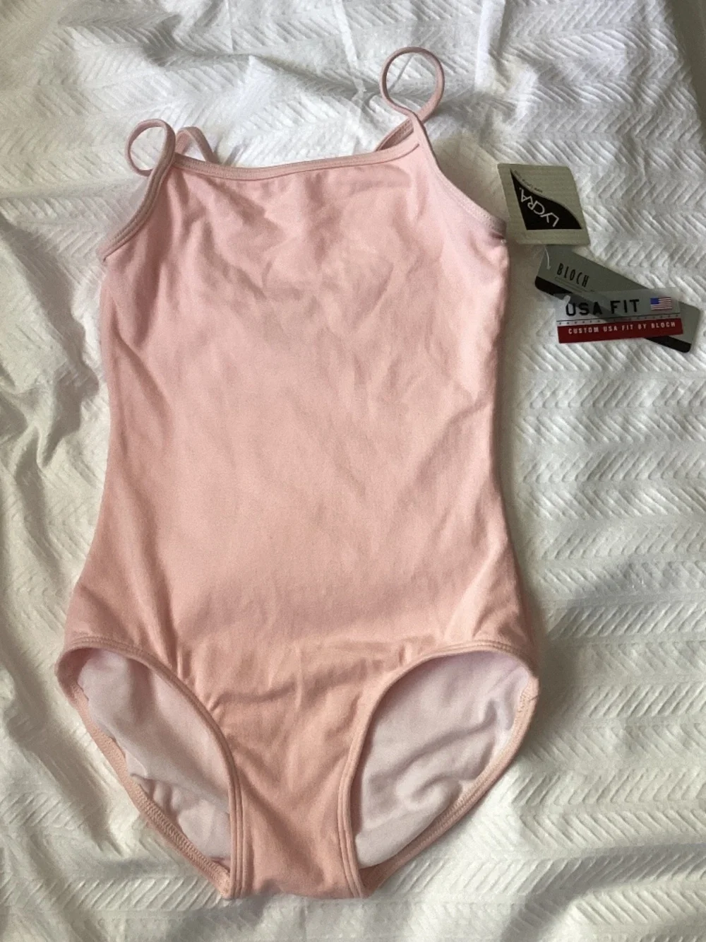 BLOCH Girls Cotton Camisole LEOTARD LIGHT PINK 6x / 7 NEW
